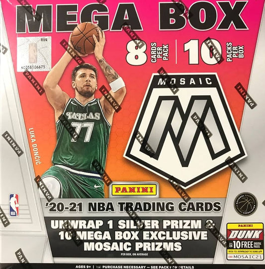 2020-21 Panini Mosaic Basketball Mega 80-Card Box (Pink Fluorescent Prizms!)