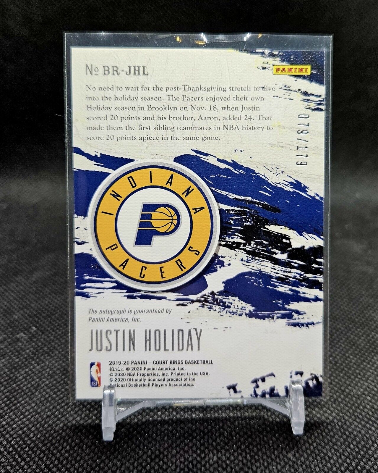 2019-20 Court Kings Brush Strokes Justin Holiday Auto /179 -