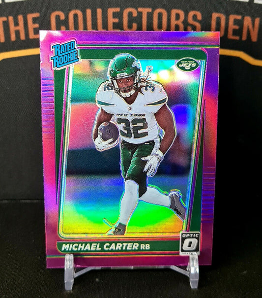 2021 Michael Carter Optic Preview Rated Rookie Purple Prizm Fanatics Exclusive