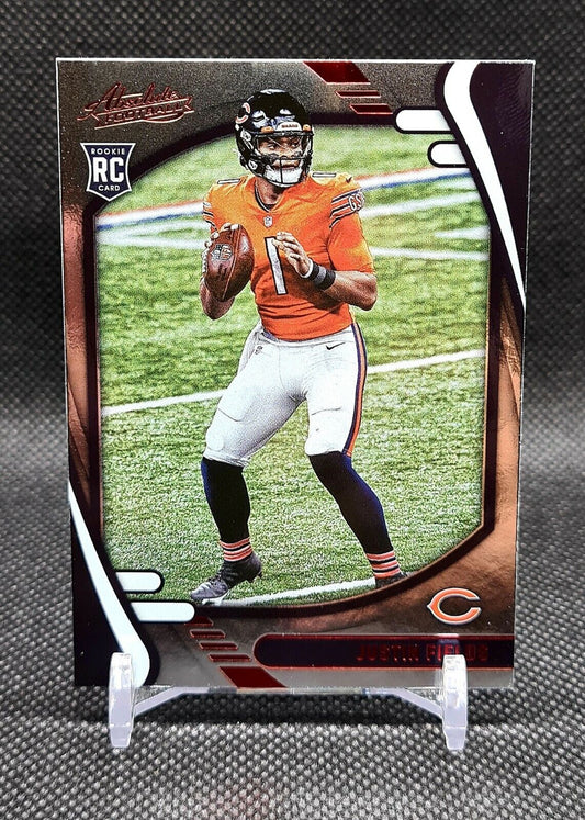 2021 Panini Absolute Football Justin Fields Red Foil Rookie Card #108 - Bears