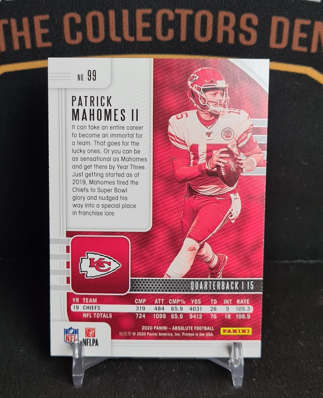 Patrick Mahomes 2020 Absolute Football Red Foil Parallel